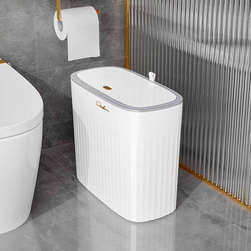 haosin Lixeira Grande com Toque de Abertura por Pressão Click Economiza Espaço Multiuso para Banheiro Cozinha Escritório