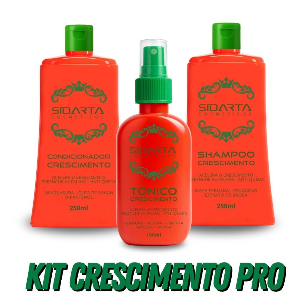 Combo Pró+ (3x3CF) Sidarta Crescimento Capilar = Tônico Explosivo + Shampoo + Condicionador 💣