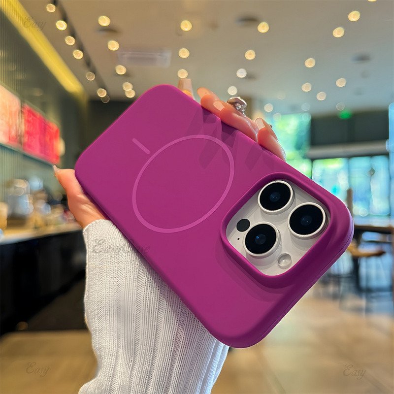 Case de Silicone Magnética Para iPhone 11 ao 16 Pro Max – Proteção Macia e Resistente a Impactos
