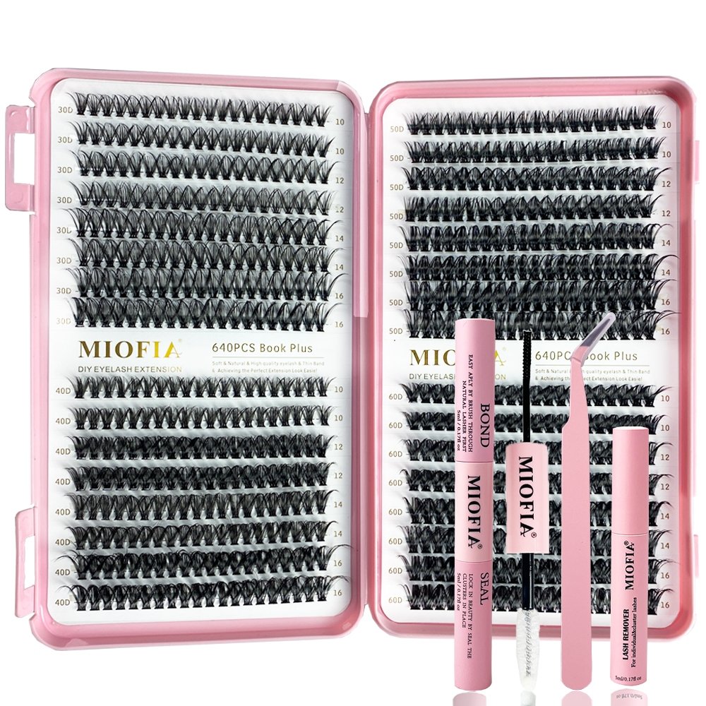 640 tufos 30/40/50/60d cílios postiços livro 10-16mm misturado cílios postiços DIY conexão extensão cílios conjunto